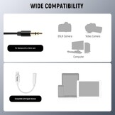 Lavaliermicrofoon clip-on 2 stuks bedraad omnidirectioneel condensator 3,5 mm TRS 1,2 m kabel voor camera, smartphone, DJI & Rode Wireless GO II