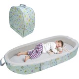 Draagbaar waterdicht reisbedje, opvouwbaar reisbed met matras, babyreiswieg voor baby's, kinderen en peuters, wasbaar laken inbegrepen, voor kamperen en reizen