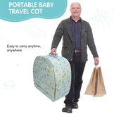 Draagbaar waterdicht reisbedje, opvouwbaar reisbed met matras, babyreiswieg voor baby's, kinderen en peuters, wasbaar laken inbegrepen, voor kamperen en reizen