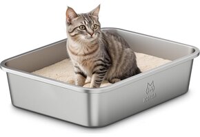 Set van 2 RVS Kattenbakken 45x35x15cm - Geurvrij & Krasbestendig