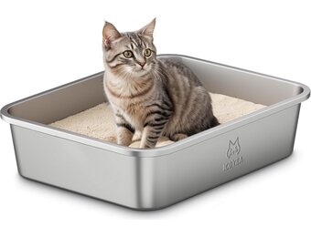 RVS Kattenbak - Anti-aanbak & Geurvrij (28% Korting)