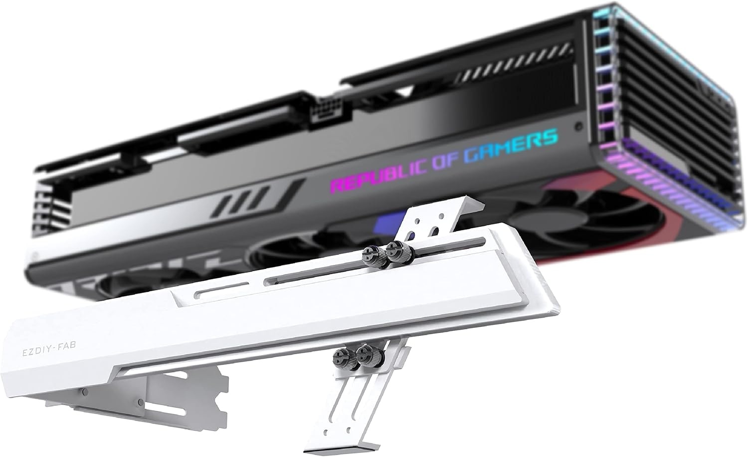 EZDIY-FAB GPU-houder brace grafische kaart GPU ondersteuning videokaarthouder beugel, draadbare structuur, videokaart sag houder/holster beugel ondersteuning RX7990XTX, RTX4090-wit