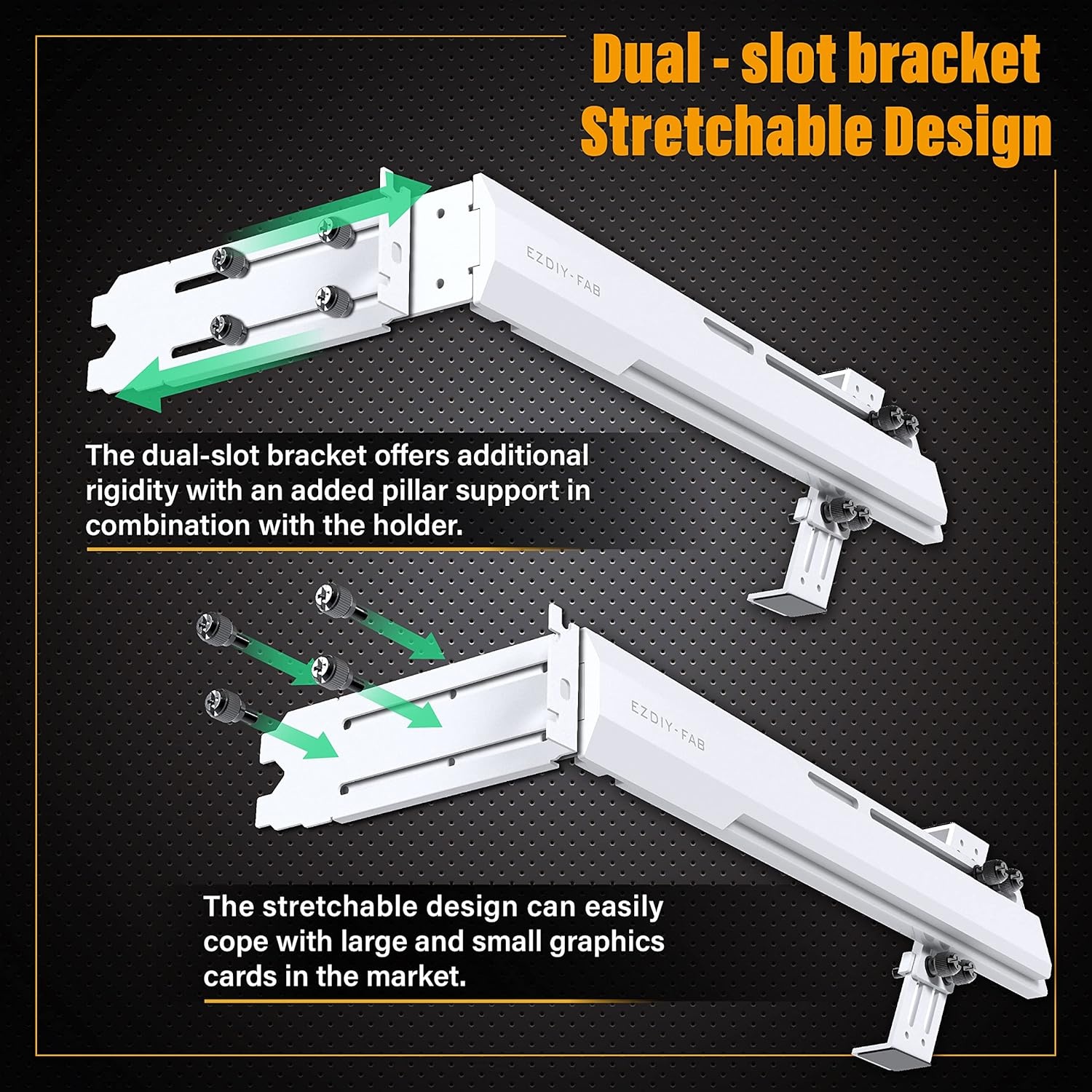 EZDIY-FAB GPU-houder brace grafische kaart GPU ondersteuning videokaarthouder beugel, draadbare structuur, videokaart sag houder/holster beugel ondersteuning RX7990XTX, RTX4090-wit