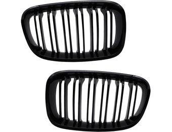 Radiatorgrille voor BMW 1-serie F20 F21 2011-2014, zwarte glans, koeler, voorkant, dubbele ribben, links, rechts