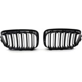 Radiatorgrille voor BMW 1-serie F20 F21 2011-2014, zwarte glans, koeler, voorkant, dubbele ribben, links, rechts