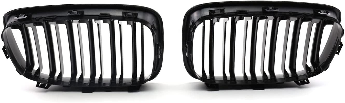 Radiatorgrille voor BMW 1-serie F20 F21 2011-2014, zwarte glans, koeler, voorkant, dubbele ribben, links, rechts
