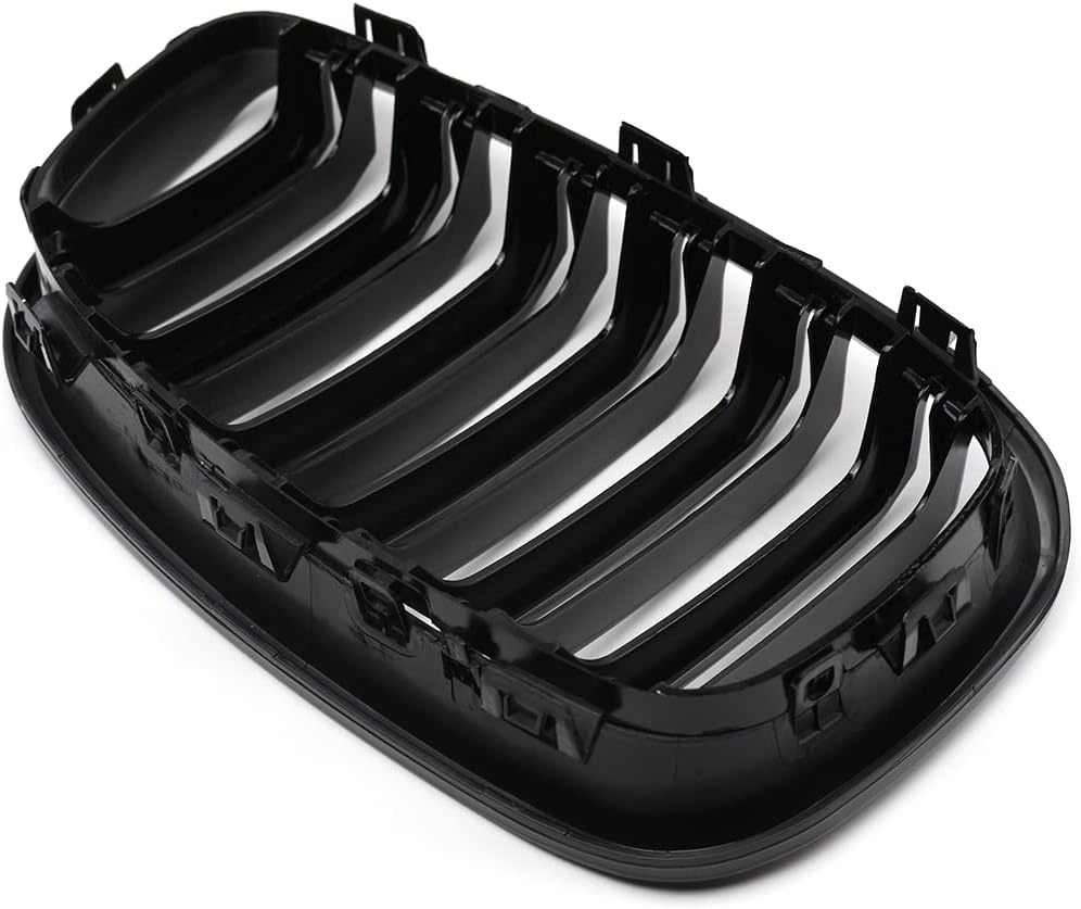 Radiatorgrille voor BMW 1-serie F20 F21 2011-2014, zwarte glans, koeler, voorkant, dubbele ribben, links, rechts