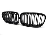 Radiatorgrille voor BMW 1-serie F20 F21 2011-2014, zwarte glans, koeler, voorkant, dubbele ribben, links, rechts