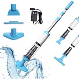 3-in-1 Zwembadstofzuiger met Accu, Zwembadzuiger Draadloze, Zwembadreiniger met Telescopische Staaf, Handstofzuiger voor Kleine Zwembaden, Spa's, Bubbelbaden, 90-Minuten Looptijd, Blauw