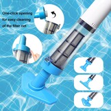 3-in-1 Zwembadstofzuiger met Accu, Zwembadzuiger Draadloze, Zwembadreiniger met Telescopische Staaf, Handstofzuiger voor Kleine Zwembaden, Spa's, Bubbelbaden, 90-Minuten Looptijd, Blauw