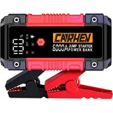 CARHEV 6000A Auto Starthulp Pack, Startbooster, Jump starter, Power bank en Startkabel voor 10L Benzinemotor of 10L Dieslmotor, met USB Quick Charge 3.0 Pack Type-C Draagbare Autoaccu starter.