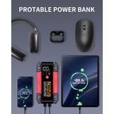 CARHEV 6000A Auto Starthulp Pack, Startbooster, Jump starter, Power bank en Startkabel voor 10L Benzinemotor of 10L Dieslmotor, met USB Quick Charge 3.0 Pack Type-C Draagbare Autoaccu starter.