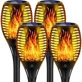 Zonnelampen voor buiten, tuin, met realistisch vlameffect, IP65 waterdicht, 33 leds, ideaal voor weg, terras, camping en decoratie, gazondecoratie, 4 stuks