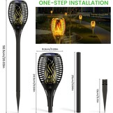 Zonnelampen voor buiten, tuin, met realistisch vlameffect, IP65 waterdicht, 33 leds, ideaal voor weg, terras, camping en decoratie, gazondecoratie, 4 stuks
