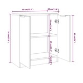 vidaXL Dressoir Wit Bewerkt Hout 60x30x70 cm - 34% Korting
