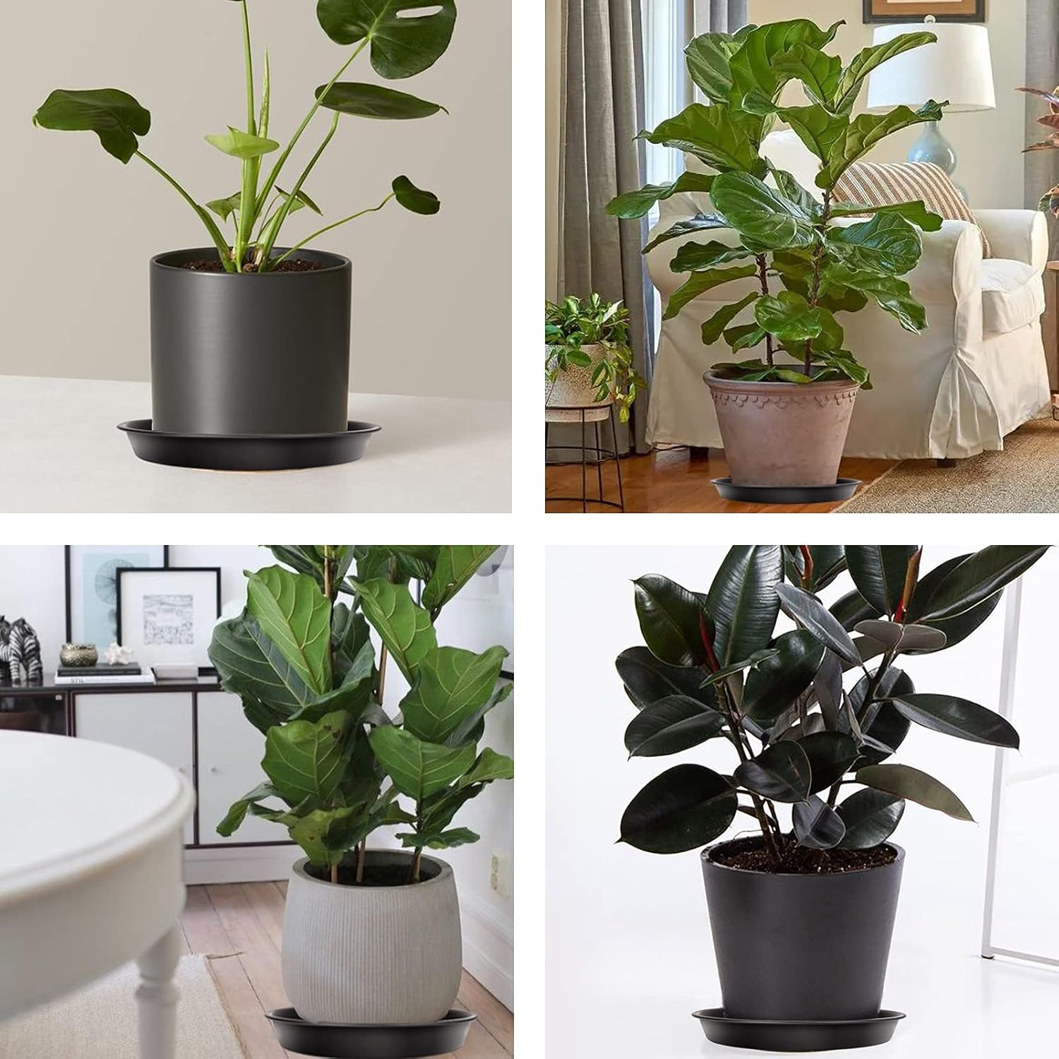 5-pack plantenschotels, lekbakken voor bloempotten van binnen- en buitenplanten, tuinschotels, schotels voor plantenpotten en -bakken, oppervlaktebescherming voor huisplanten - 24 cm