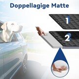 Richeer Dubbel gevoerde hondendeken, hondendeken voor de achterbank van de auto, met 2 stabiele lijnen, verlenging voor honden, autoachterbankvloer met zachte en afneembare bodem, waterdicht,