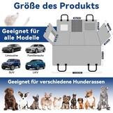 Richeer Dubbel gevoerde hondendeken, hondendeken voor de achterbank van de auto, met 2 stabiele lijnen, verlenging voor honden, autoachterbankvloer met zachte en afneembare bodem, waterdicht,