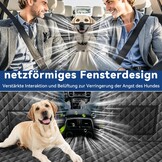 Richeer Dubbel gevoerde hondendeken, hondendeken voor de achterbank van de auto, met 2 stabiele lijnen, verlenging voor honden, autoachterbankvloer met zachte en afneembare bodem, waterdicht,