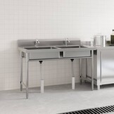 VidaXL Dubbele RVS Gootsteen - 60% Korting