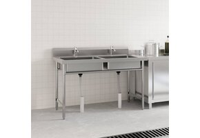 VidaXL Dubbele RVS Gootsteen - 60% Korting