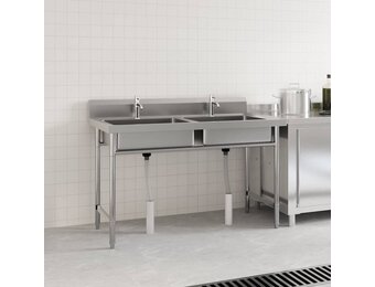 VidaXL Dubbele RVS Gootsteen - 60% Korting