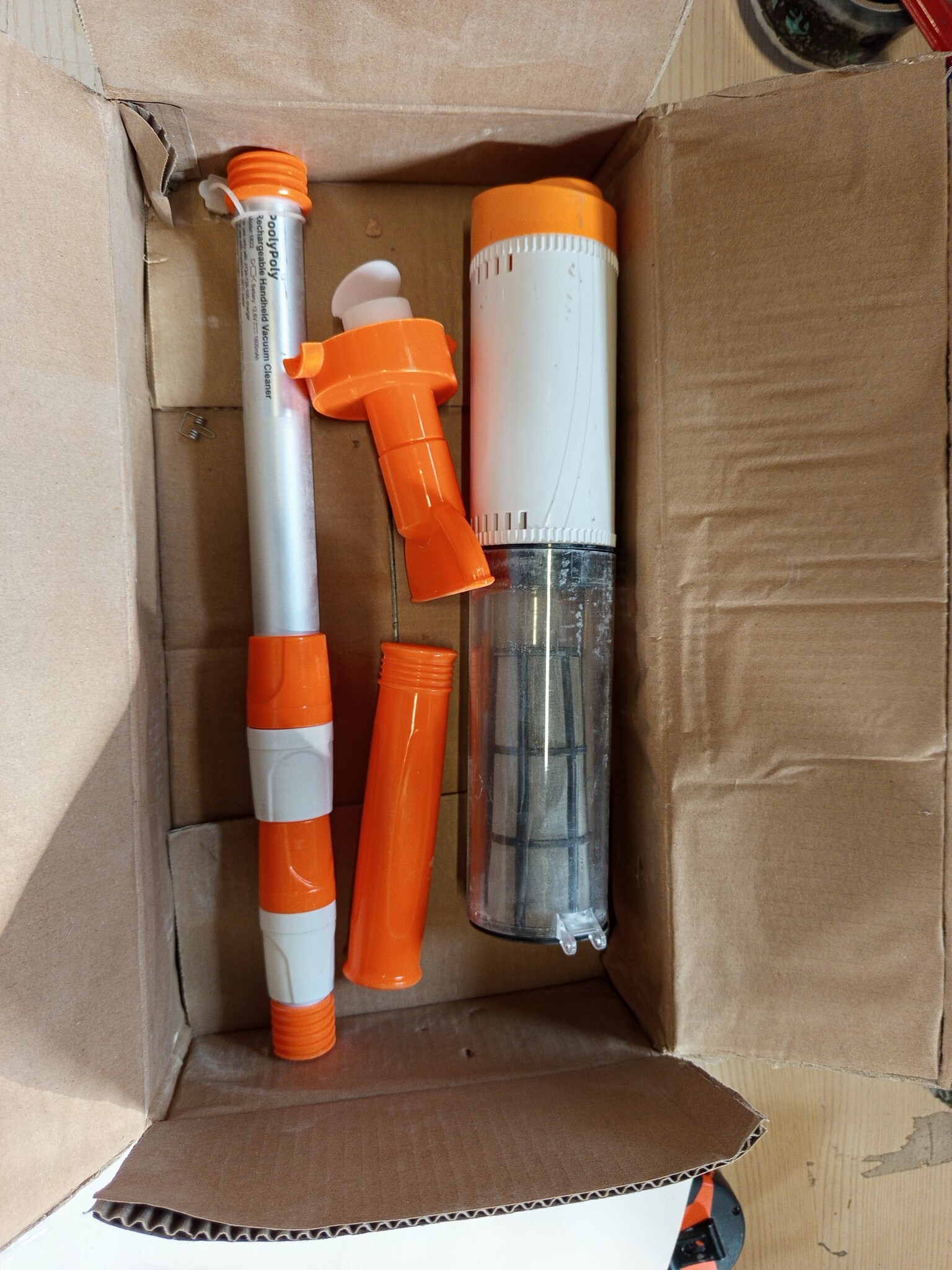 3-in-1 Zwembadstofzuiger met Accu, Zwembadzuiger Draadloze, Zwembadreiniger met Telescopische Staaf, Handstofzuiger voor Kleine Zwembaden, Spa's, Bubbelbaden, 90-Minuten Looptijd, Oranje