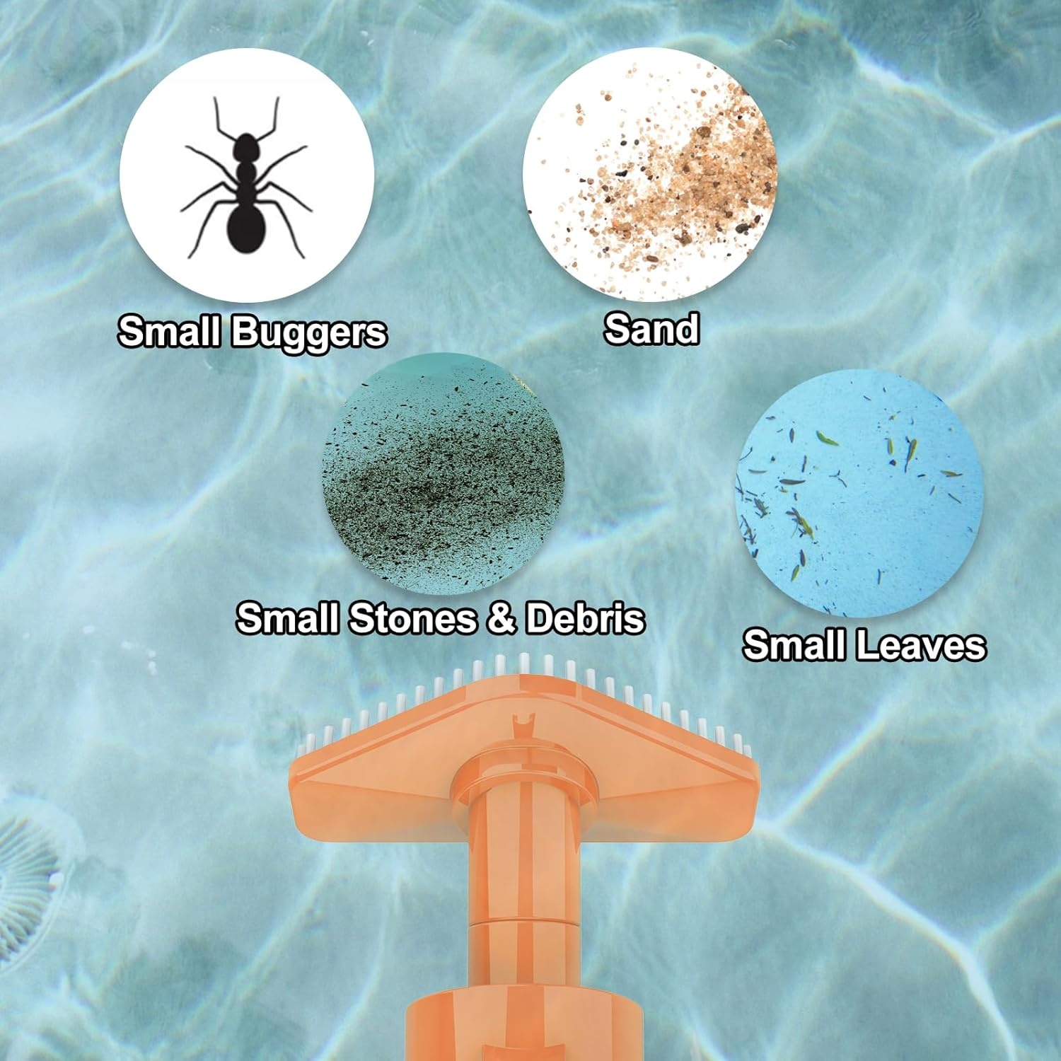3-in-1 Zwembadstofzuiger met Accu, Zwembadzuiger Draadloze, Zwembadreiniger met Telescopische Staaf, Handstofzuiger voor Kleine Zwembaden, Spa's, Bubbelbaden, 90-Minuten Looptijd, Oranje