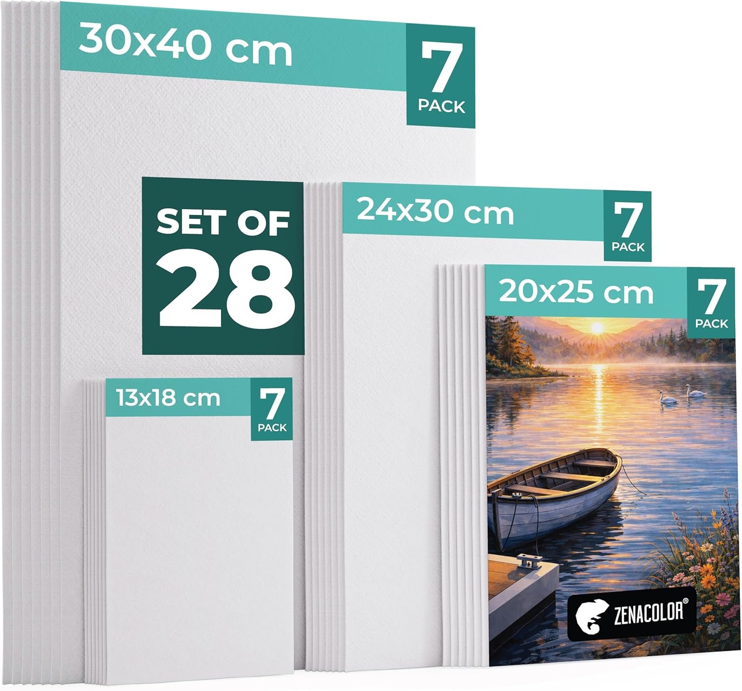 Set van 28 Canvasdoeken voor Schilderen - Diverse Maten (13x18 t/m 30x40 cm)