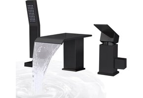 48% Korting: Zwarte Badkraan met Watervaluitloop & Douche