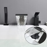 Mat Zwarte Badkraan met Watervaluitloop & Douche - 37% Korting!