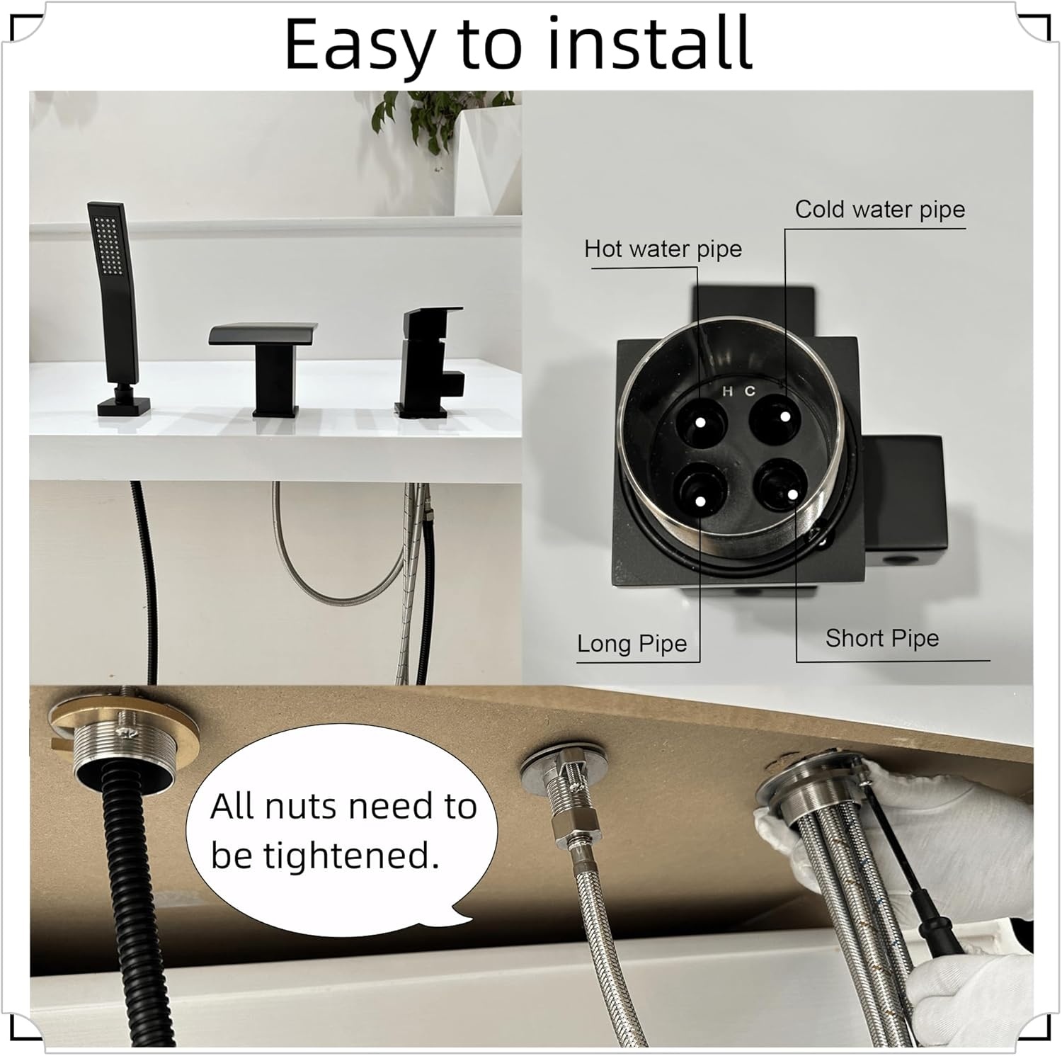 Mat Zwarte Badkraan met Watervaluitloop & Douche - 37% Korting!