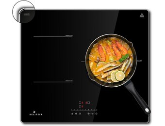 Inductiekookplaat 3 zones, kookplaat 3 platen, inductiekookplaat zelfvoorzienend, inbouw kookplaat 59 cm met frame