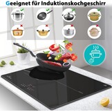 Inductiekookplaat 3 zones, kookplaat 3 platen, inductiekookplaat zelfvoorzienend, inbouw kookplaat 59 cm met frame
