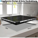 Inductiekookplaat 3 zones, kookplaat 3 platen, inductiekookplaat zelfvoorzienend, inbouw kookplaat 59 cm met frame