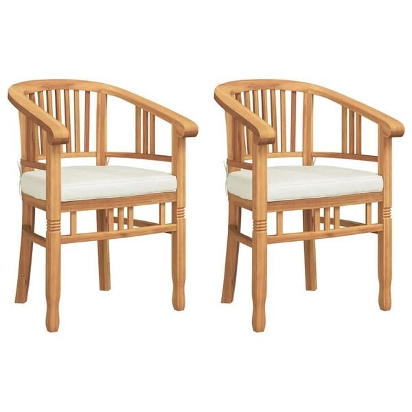 vidaXL Tuinstoelen 2 pcs Bruin 63 x 58 x 89 cm Massief teakhout