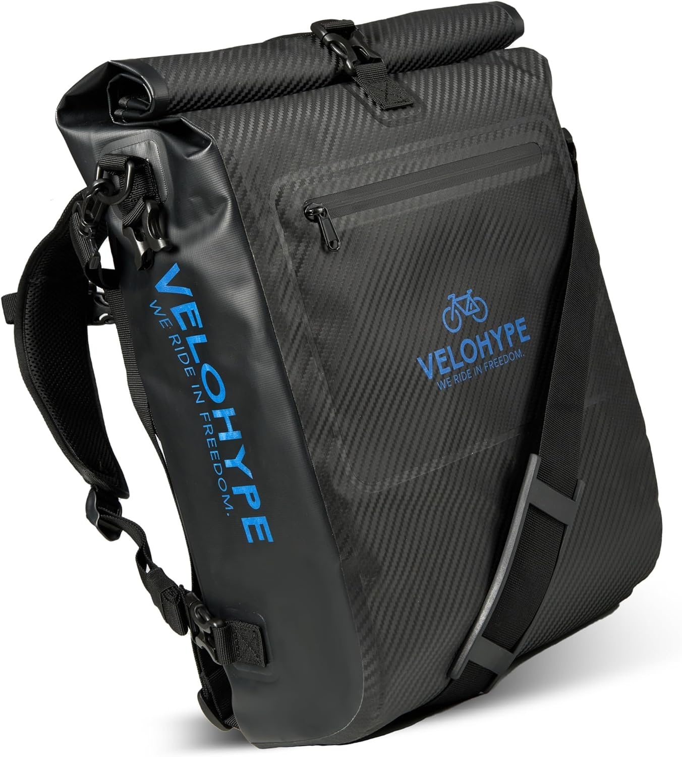 Carbon-hydroguard, 3-in-1 fietstas met helmnet voor bagagedrager, bagagedragertas, rugzak en schoudertas, 25 liter, fietstas waterdicht en reflecterend