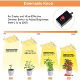 Niello Q1100 LED Groeilamp met Dimmer, Volledig Spectrum voor Binnen Veg & Bloei, Dekking 60x60cm