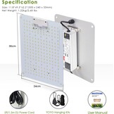 Niello Q1100 LED Groeilamp met Dimmer, Volledig Spectrum voor Binnen Veg & Bloei, Dekking 60x60cm