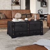 VidaXL Dekenkist Zwart - 90x51x42 cm - 41% Korting