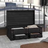VidaXL Dekenkist Zwart - 90x51x42 cm - 41% Korting