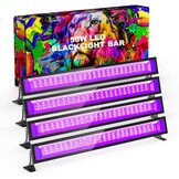 4 x 50 W led-blacklight-schijnwerper, uv-lamp 385 nm met schakelaar en 180 graden verstelbare houder, IP66 waterdicht, blacklight lamp voor feestjes of Halloween decoratie