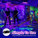 4 x 50 W led-blacklight-schijnwerper, uv-lamp 385 nm met schakelaar en 180 graden verstelbare houder, IP66 waterdicht, blacklight lamp voor feestjes of Halloween decoratie