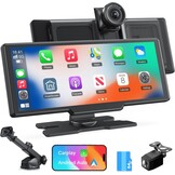 Avylet Draadloos Apple Carplay-scherm, Android Auto, met 4K Dash Cam, 1080P achteruitrijcamera, 9.26 inch draagbaar autoradio touchscreen, spraakbediening, GPS-navigatie, spiegelverbinding, Bluetooth