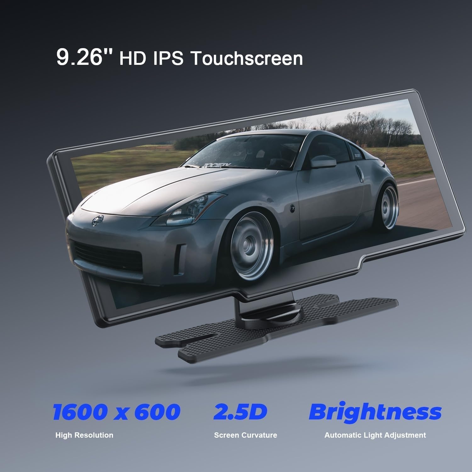 Avylet Draadloos Apple Carplay-scherm, Android Auto, met 4K Dash Cam, 1080P achteruitrijcamera, 9.26 inch draagbaar autoradio touchscreen, spraakbediening, GPS-navigatie, spiegelverbinding, Bluetooth