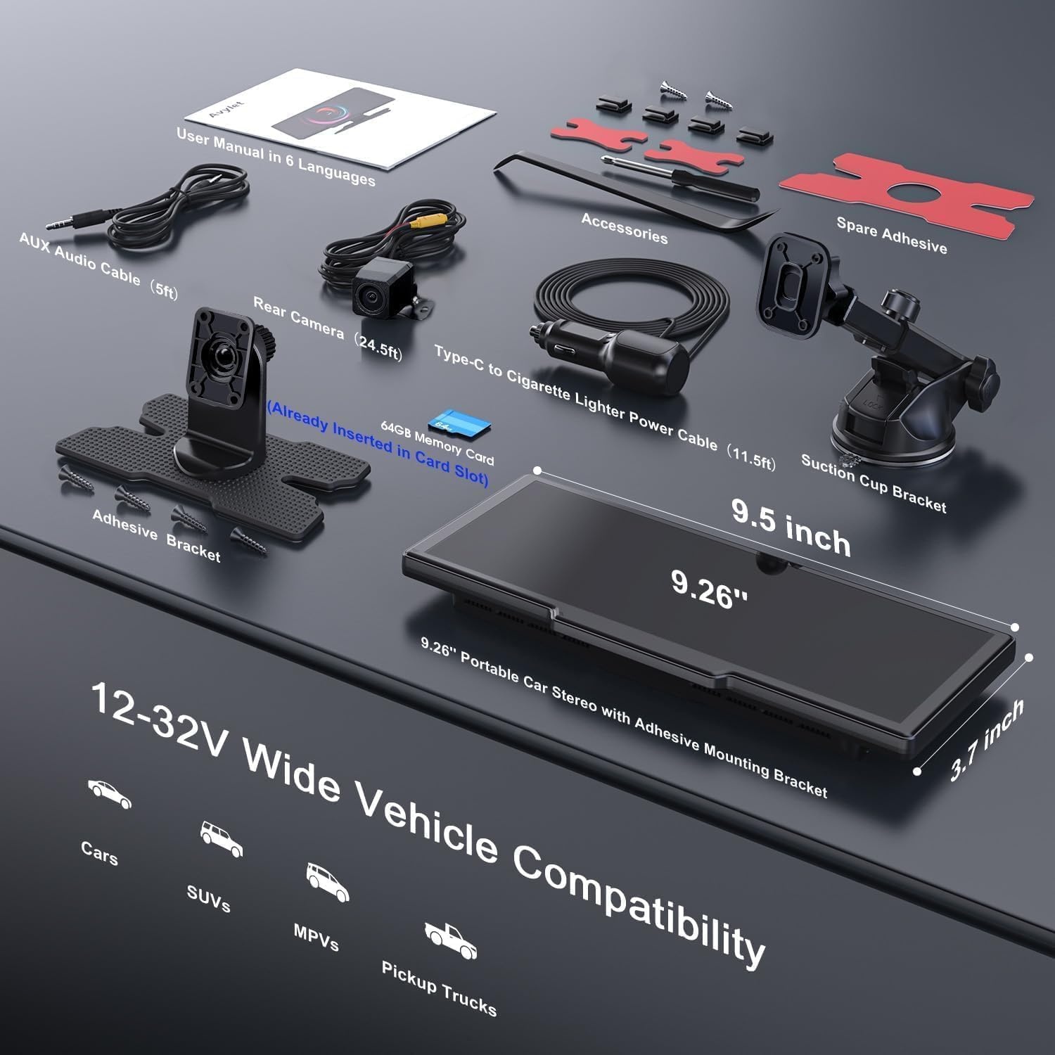 Draagbaar Autoradio Scherm met CarPlay/Android Auto & 4K Dashcam - 47% Korting!