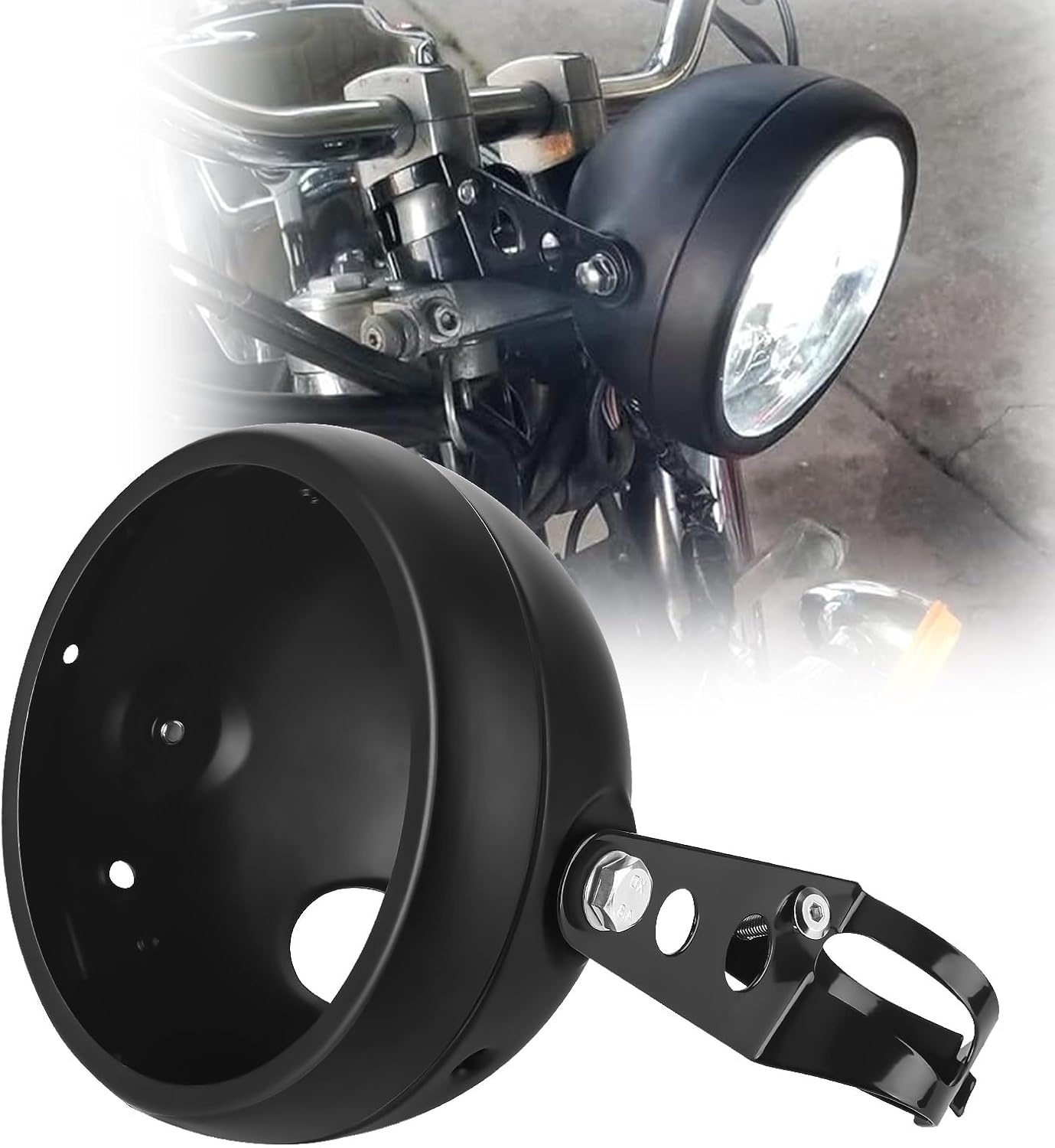 Motor Koplamp Beugel Zwart 5.75" (35% Korting!)