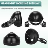 Motor Koplamp Beugel Zwart 5.75" (35% Korting!)