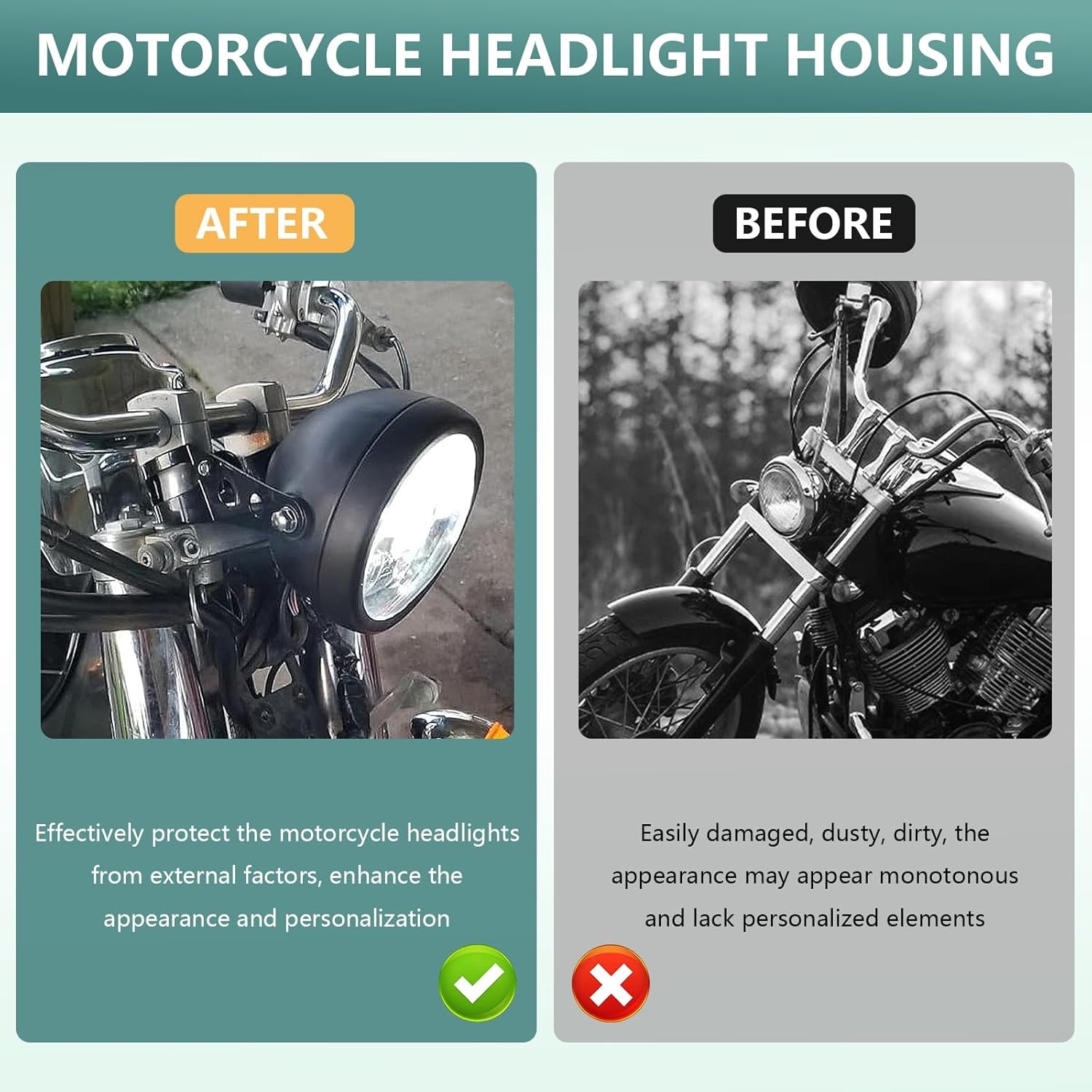 Motor Koplamp Beugel Zwart 5.75" (35% Korting!)
