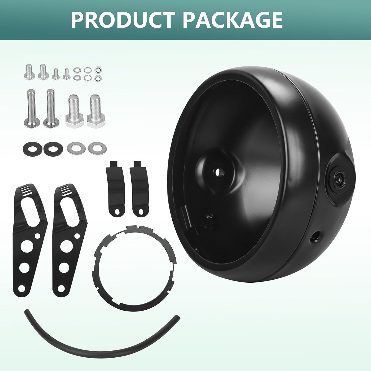 Motor Koplamp Beugel Zwart 5.75" (35% Korting!)